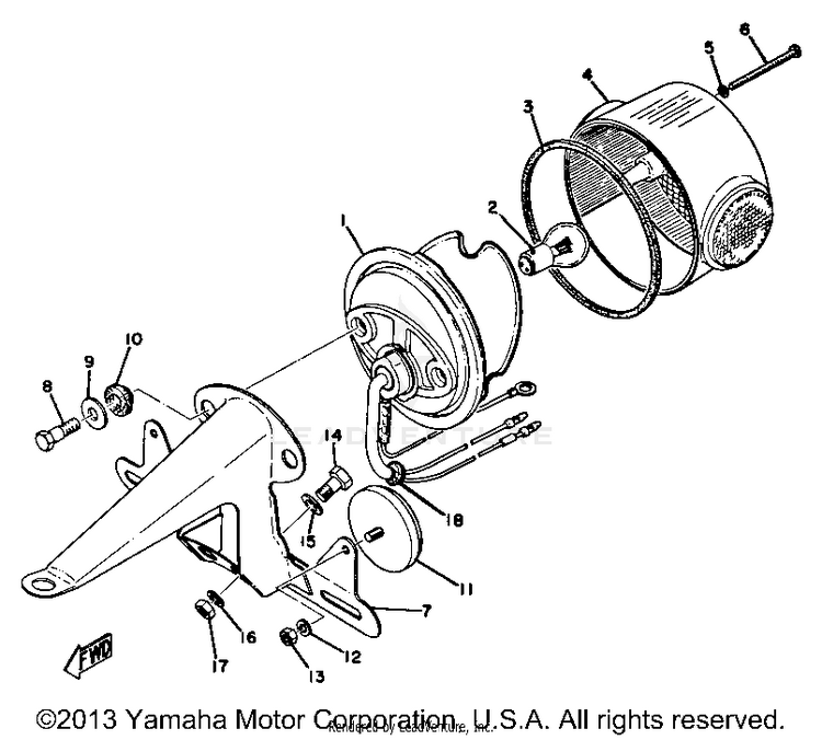 Taillight GT80A - 1974 Schematic