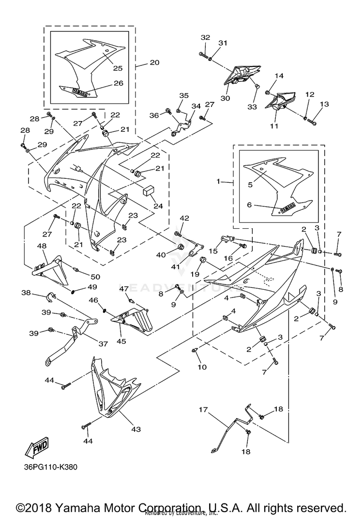 Cowling 2 FZ6R - FZ6RBCB - 2012 Schematic