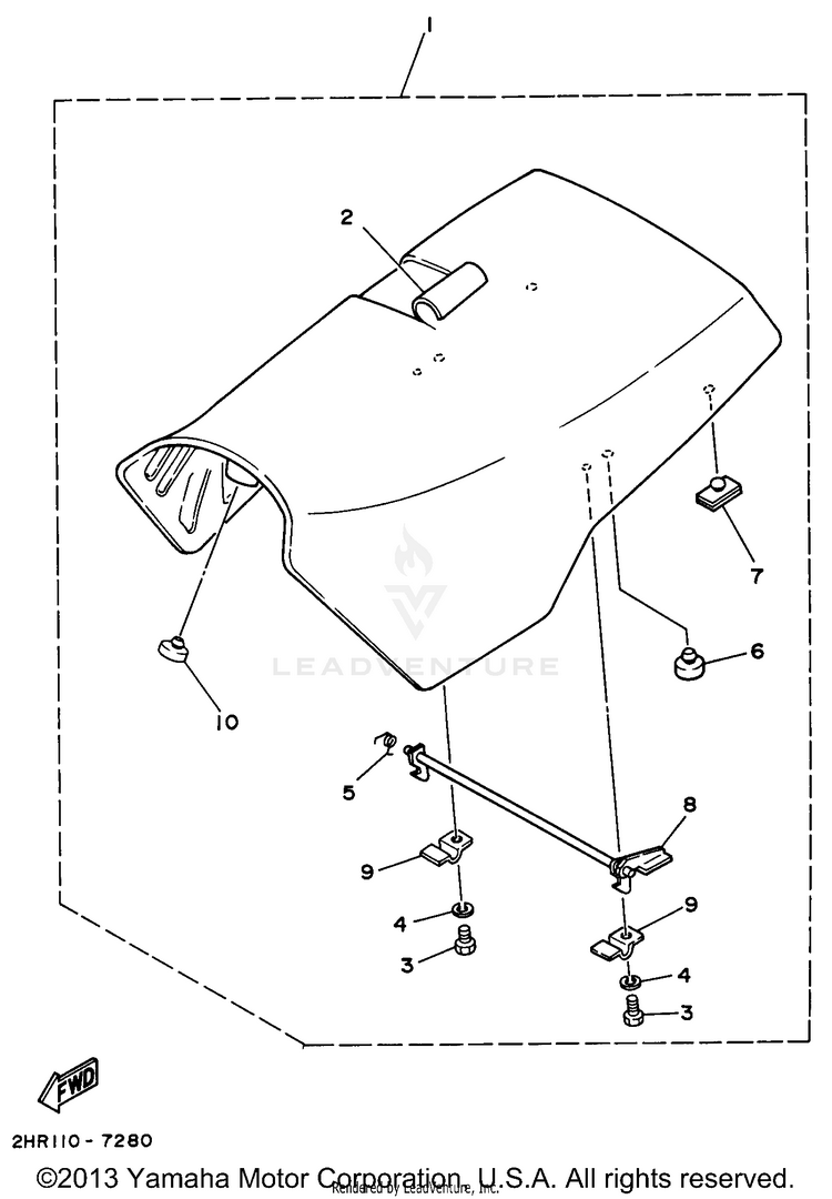 Seat BIG BEAR 2WD - YFM350UH - 1996 Schematic