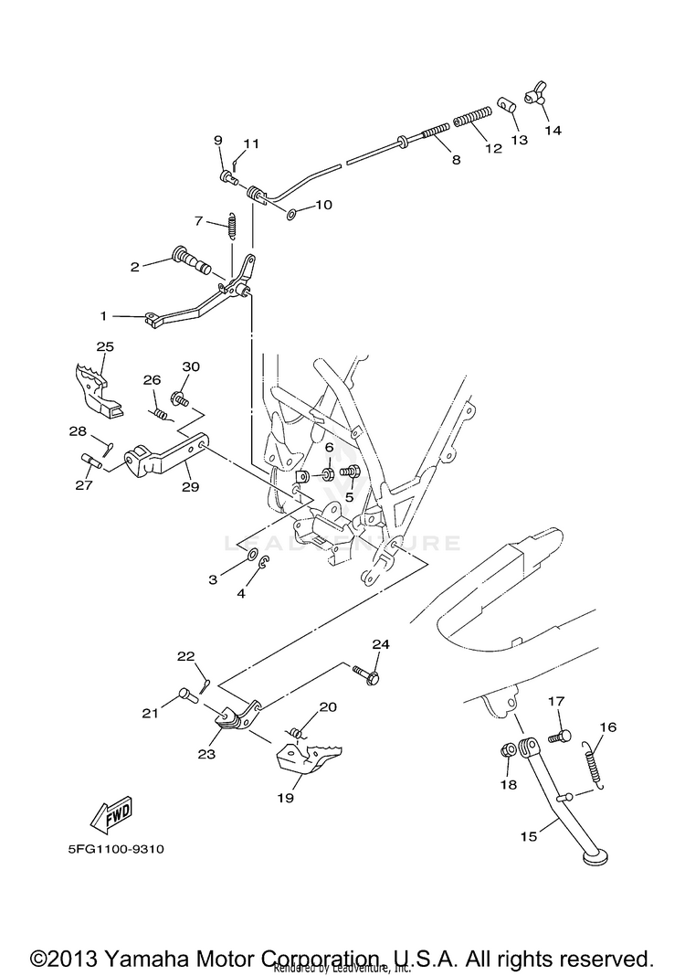 Stand Footrest TTR225 - TT225RNC - 2001 Schematic