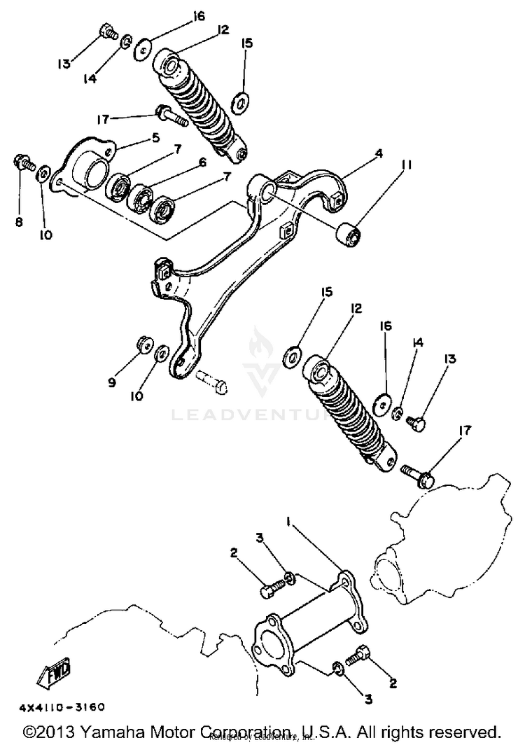 Swing Arm - Rear Shocks Schematic