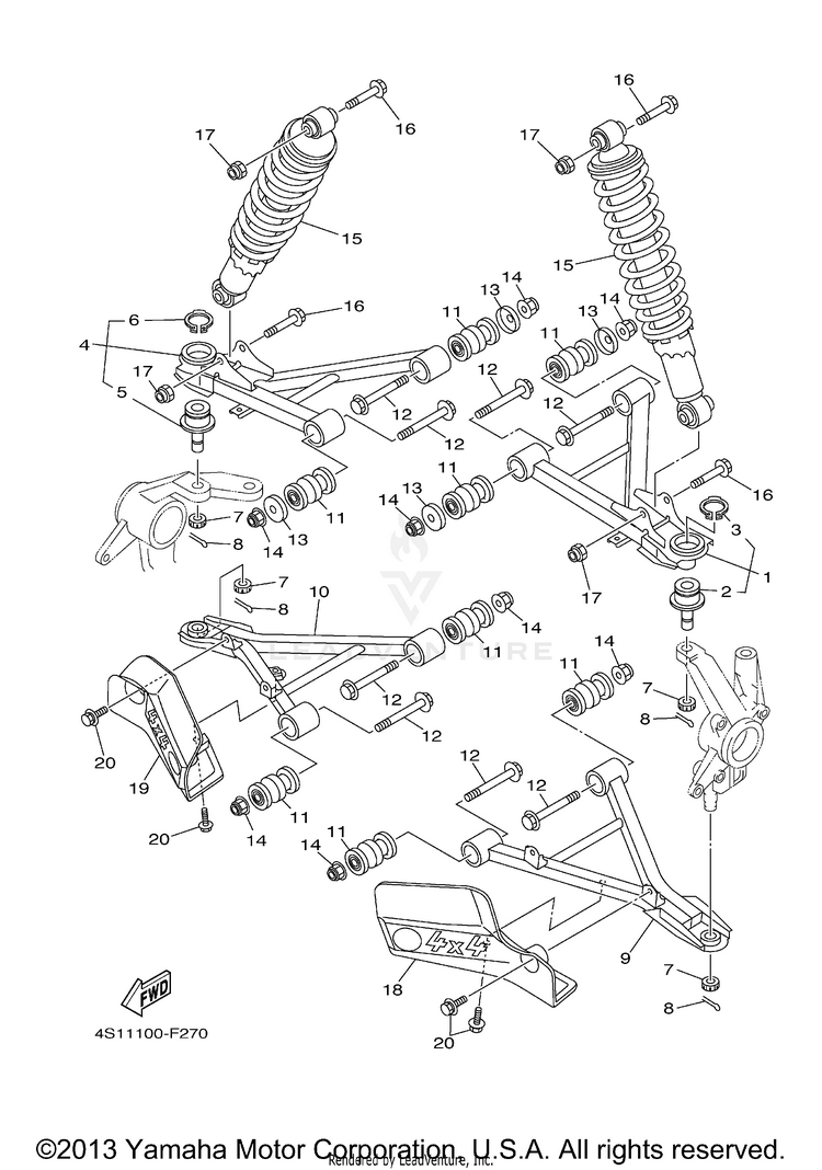 Front Suspension Wheel BIG BEAR 400 4WD - YFM40FBYB - 2009 Schematic