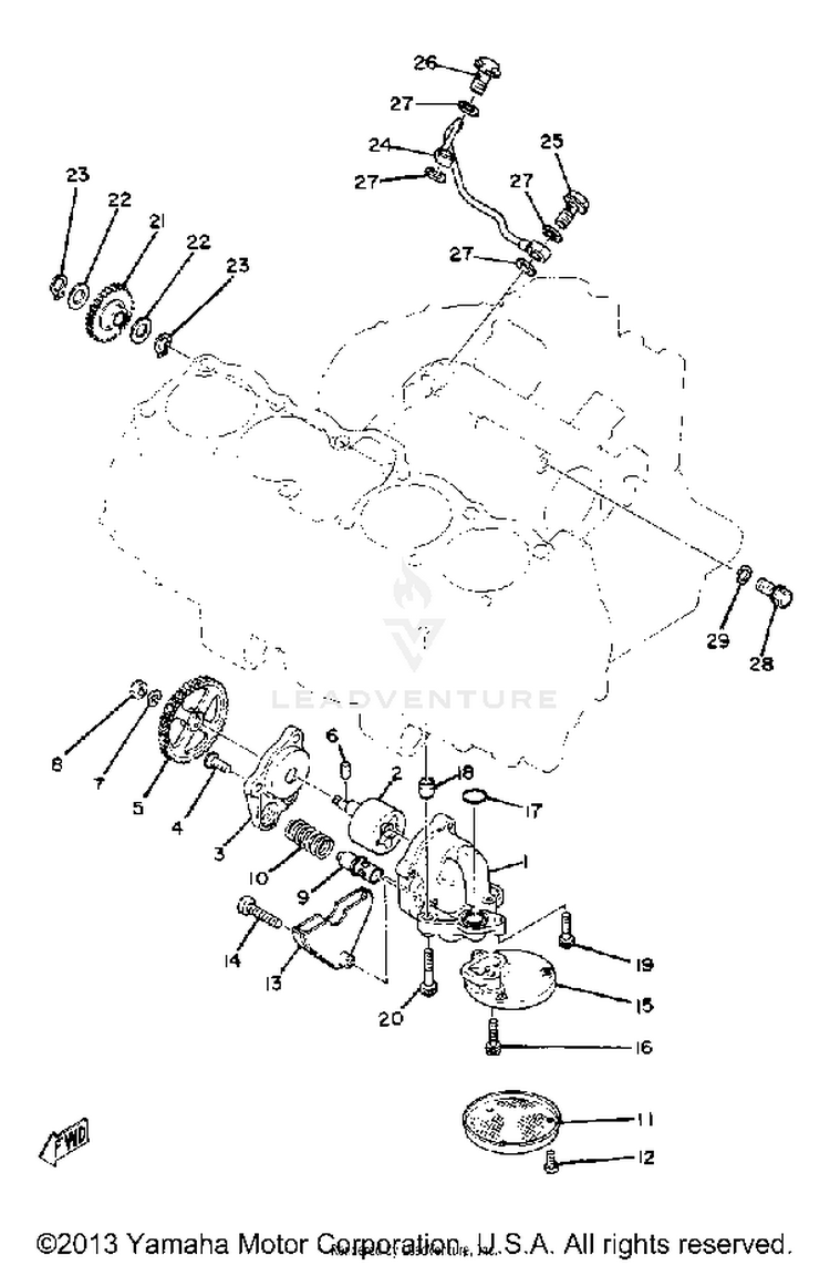 Oil Pump XS1100LH - 1981 Schematic