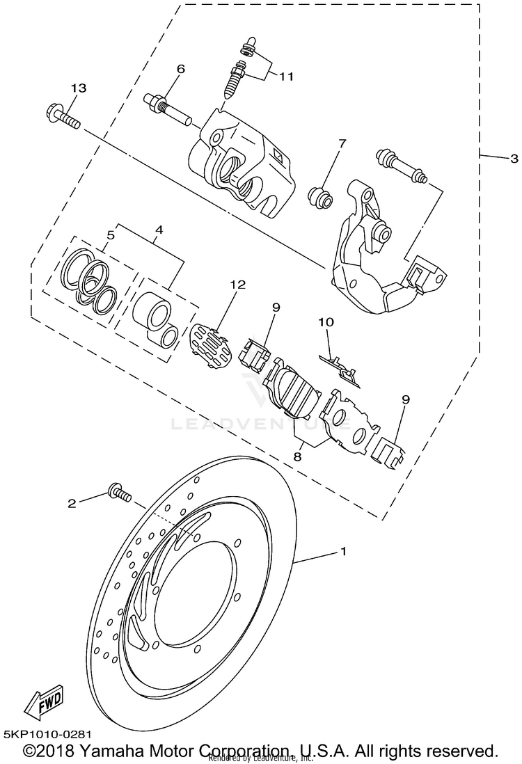 Front Brake Caliper Schematic