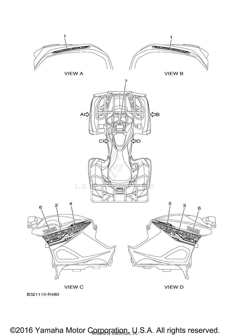 Graphics KODIAK 700 EPS 4WD SE - YFM70KPSGB - 2016 Schematic