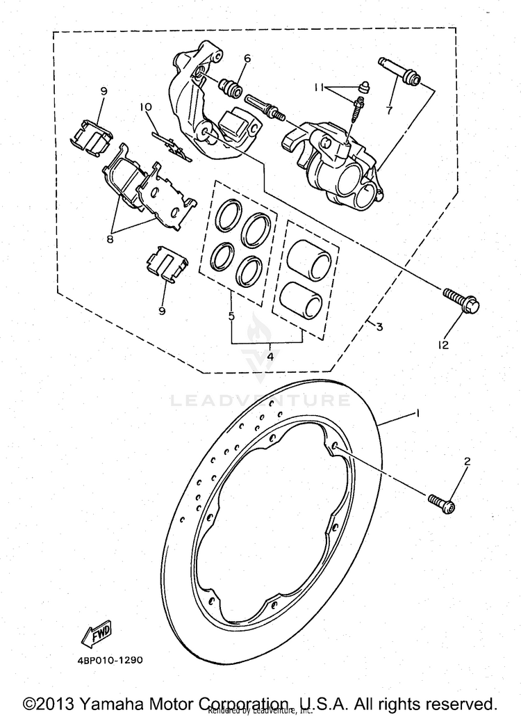 Front Brake Caliper Schematic