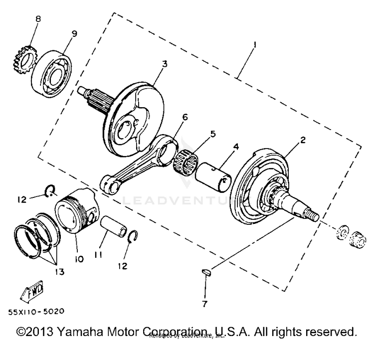Crankshaft - Piston Schematic