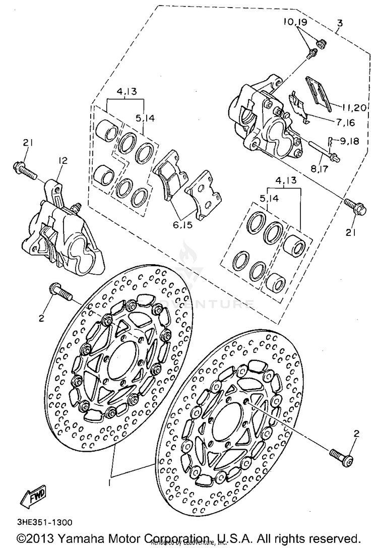Front Brake Caliper Schematic