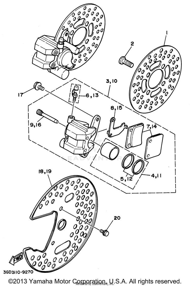 Front Brake Caliper Schematic