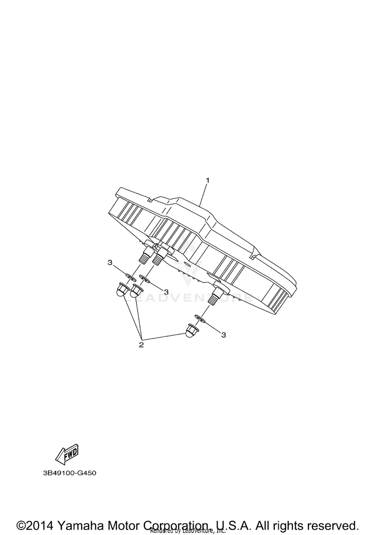 Meter GRIZZLY 700 FI 4WD - YFM7FGZB - 2010 Schematic