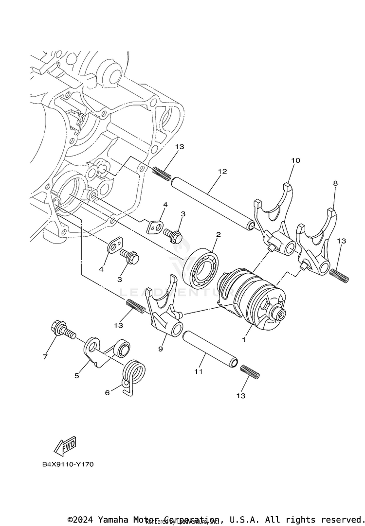 Shift Cam & Fork Schematic