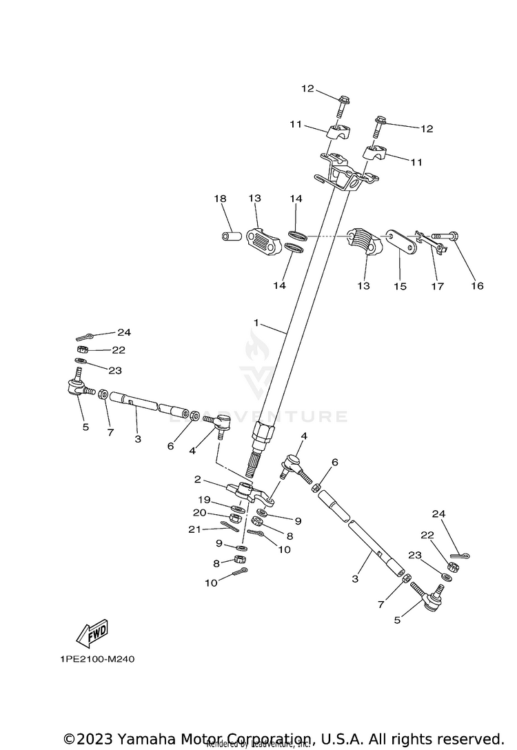 Steering RAPTOR 700R SE CAL - YFM70RCCRB - 2024 Schematic