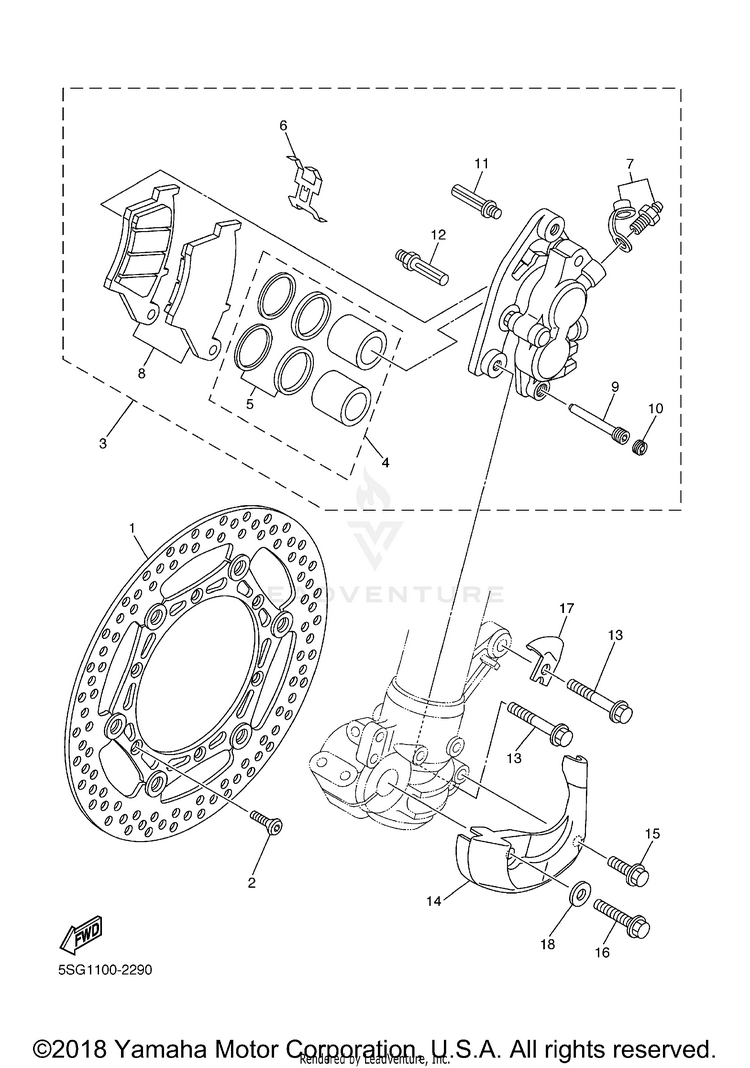 Front Brake Caliper Schematic
