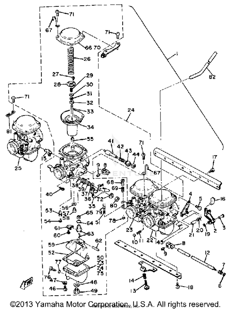 Carburetor XS1100H - 1981 Schematic