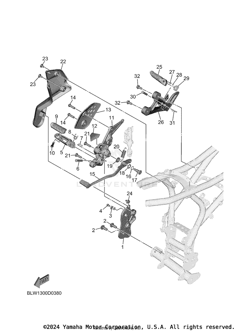 Stand & Footrest 2 MT07 - MT07TCB - 2026 Schematic