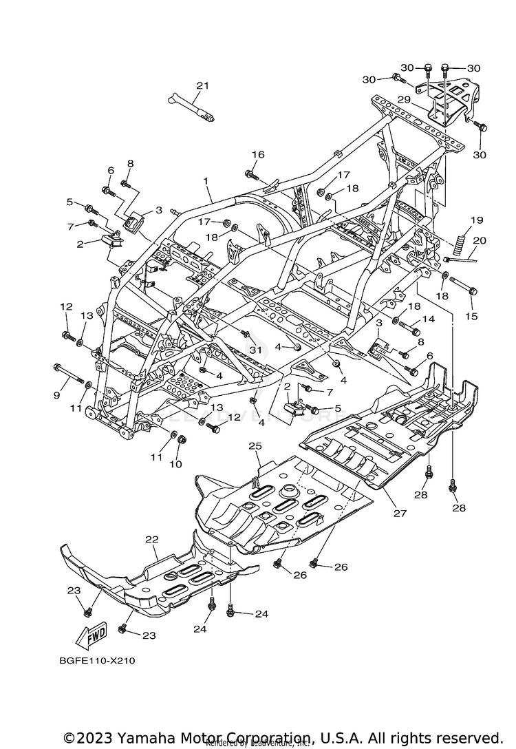 Frame KODIAK 700 EPS - YFM70KPAPG - 2023 Schematic