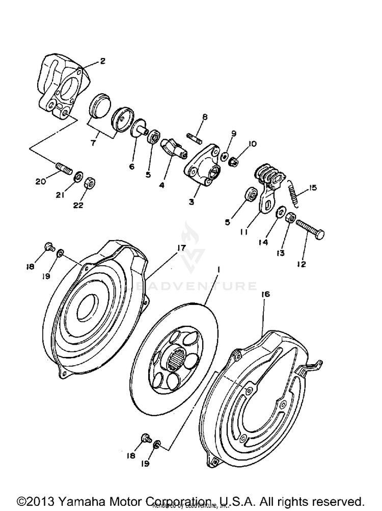 Rear Brake Caliper BIG BEAR - YFM350FWB_MNH - 1991 Schematic