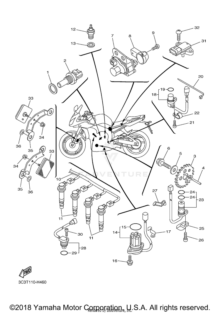 Electrical 1 FZ1 - FZS10ECW - 2014 Schematic