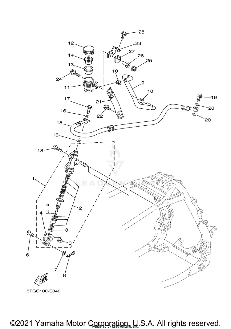 Rear Master Cylinder YFZ450 SPECIAL EDITI - YFZ450SPX - 2008 Schematic