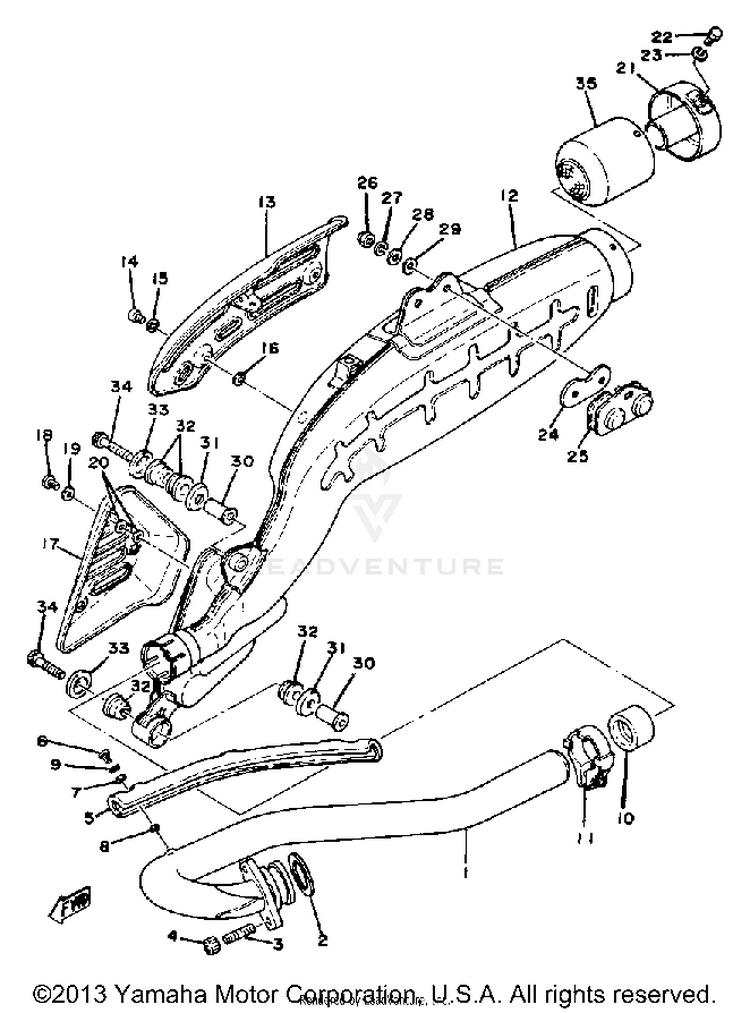 Exhaust XT500E - 1978 Schematic