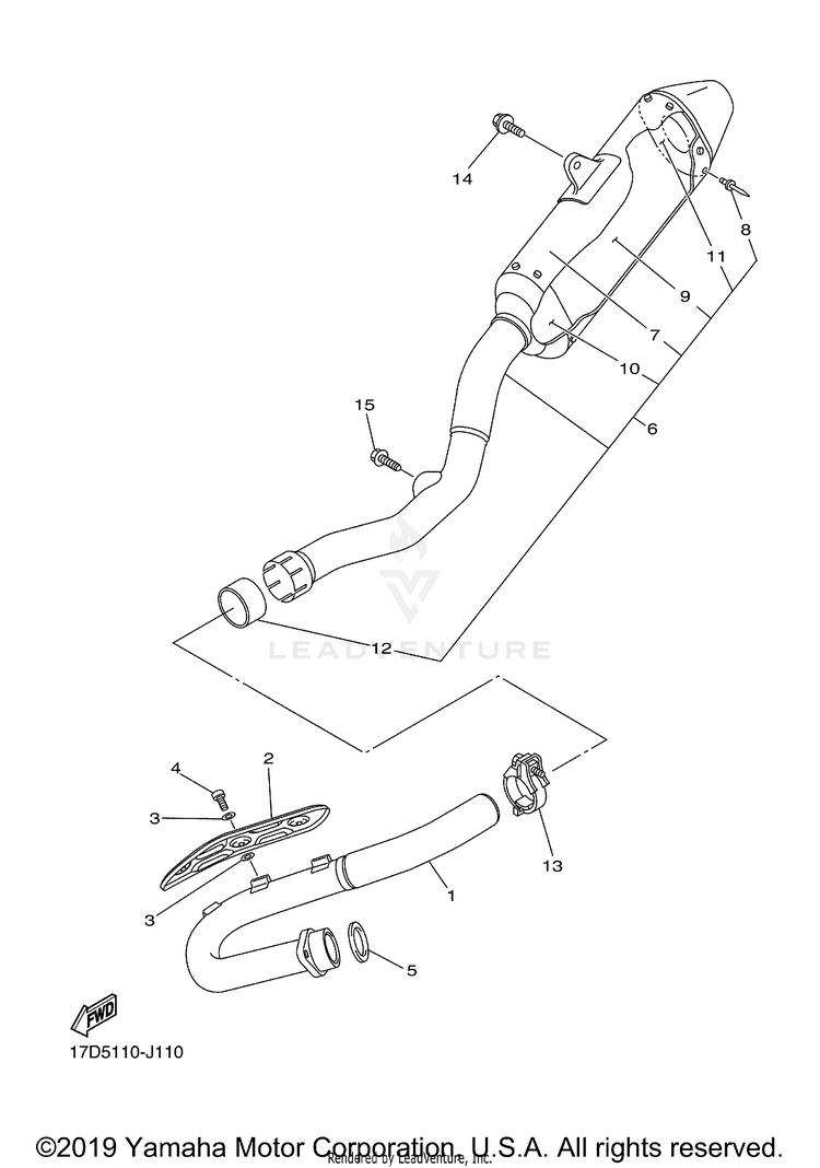 Exhaust YZ250F - YZ250FAB - 2011 Schematic
