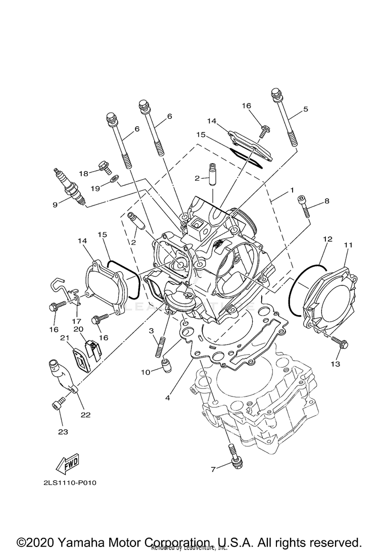 Cylinder Head RAPTOR 700R SE - YFM70RSSLM - 2020 Schematic