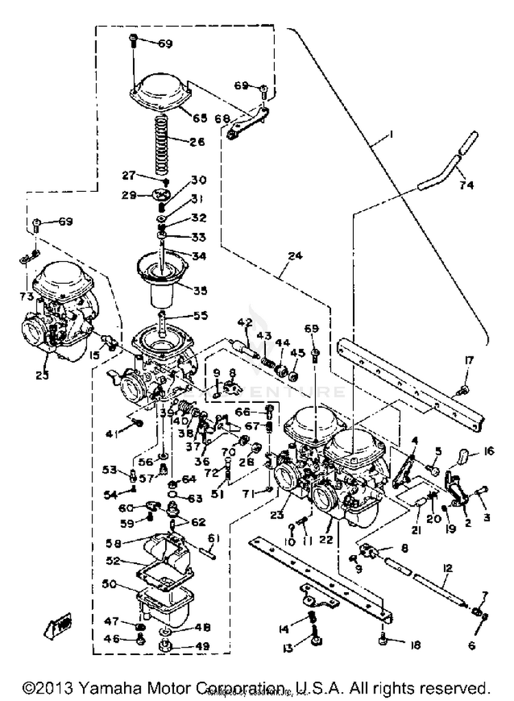 Carburetor XS1100LG - 1980 Schematic