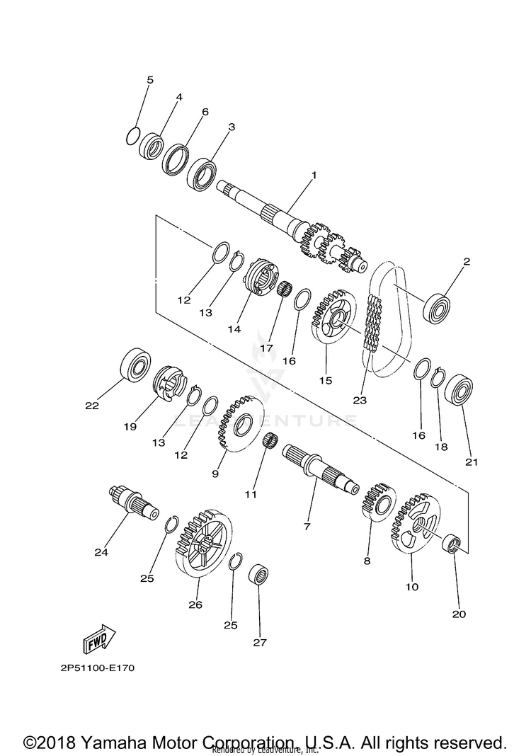 Transmission RHINO 450 HUNTER - YXR45FHY - 2009 Schematic
