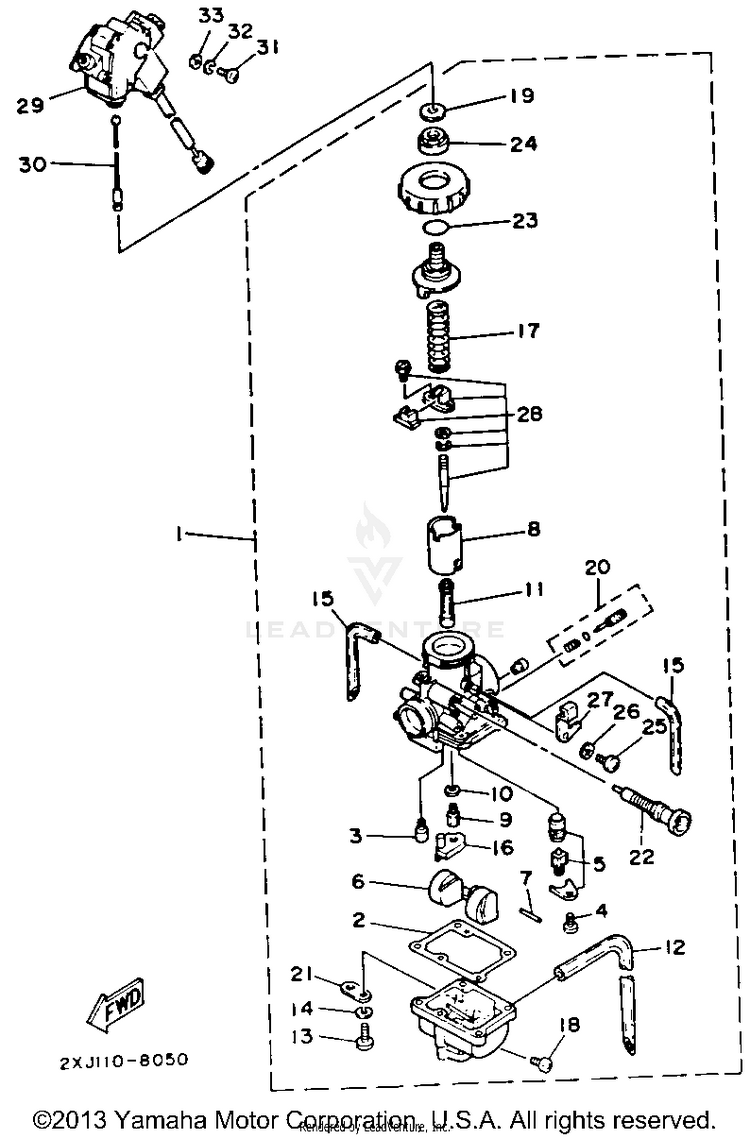 Carburetor BLASTER - YFS200D - 1992 Schematic