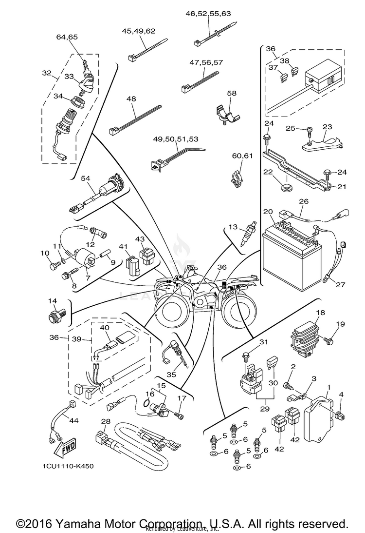 Electrical 1 GRIZZLY 450 4WD - YFM45FGAGR - 2011 Schematic