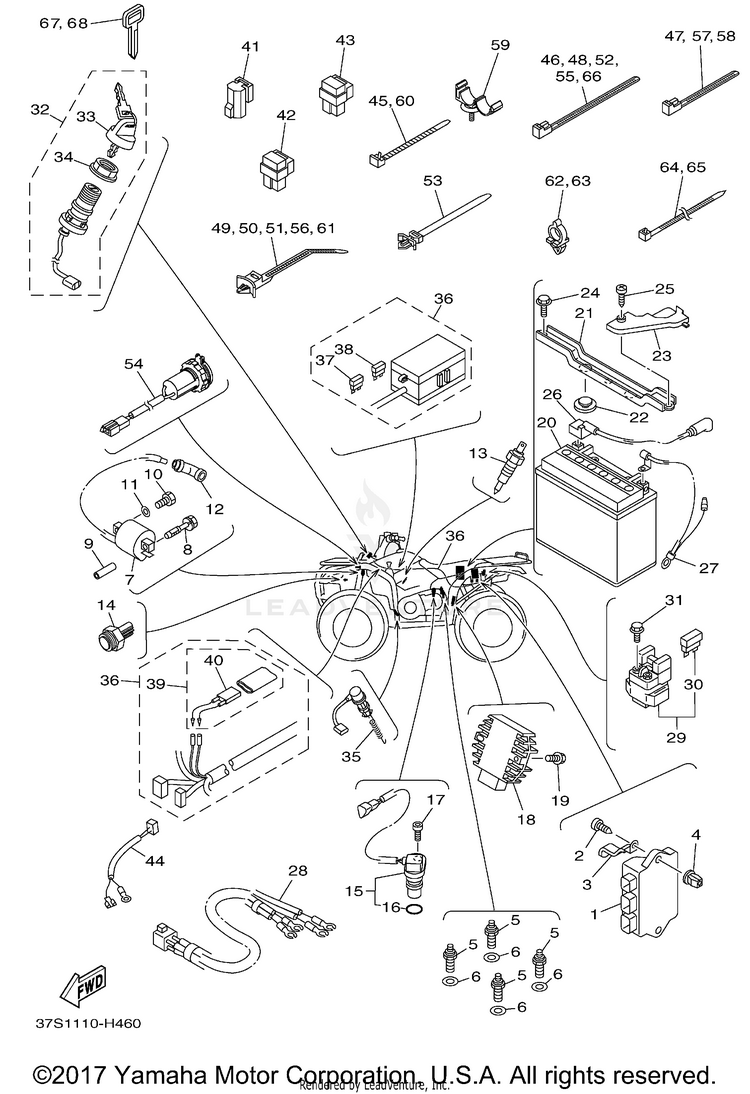 Electrical 1 GRIZZLY 450 4WD HUNTER - YFM45FGHY - 2009 Schematic
