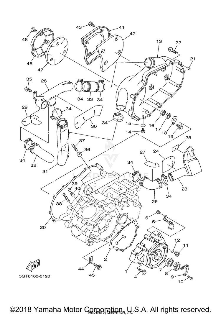 Crankcase Cover 1 GRIZZLY - YFM600FMC - 2000 Schematic