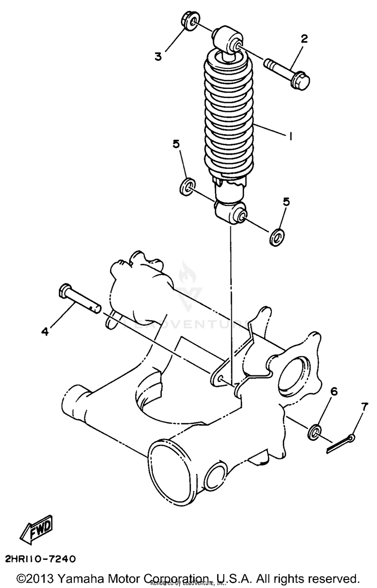 Rear Suspension KODIAK 4WD - YFM400FWH - 1996 Schematic