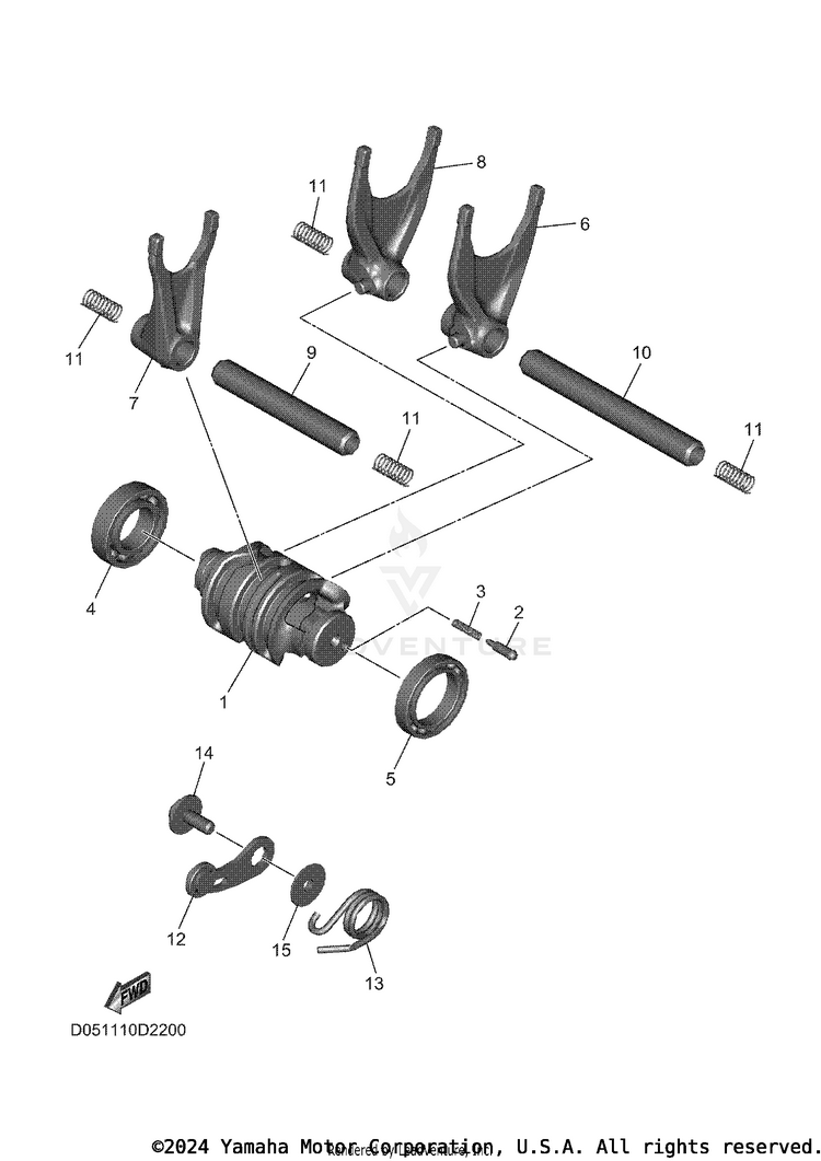 Shift Cam & Fork Schematic