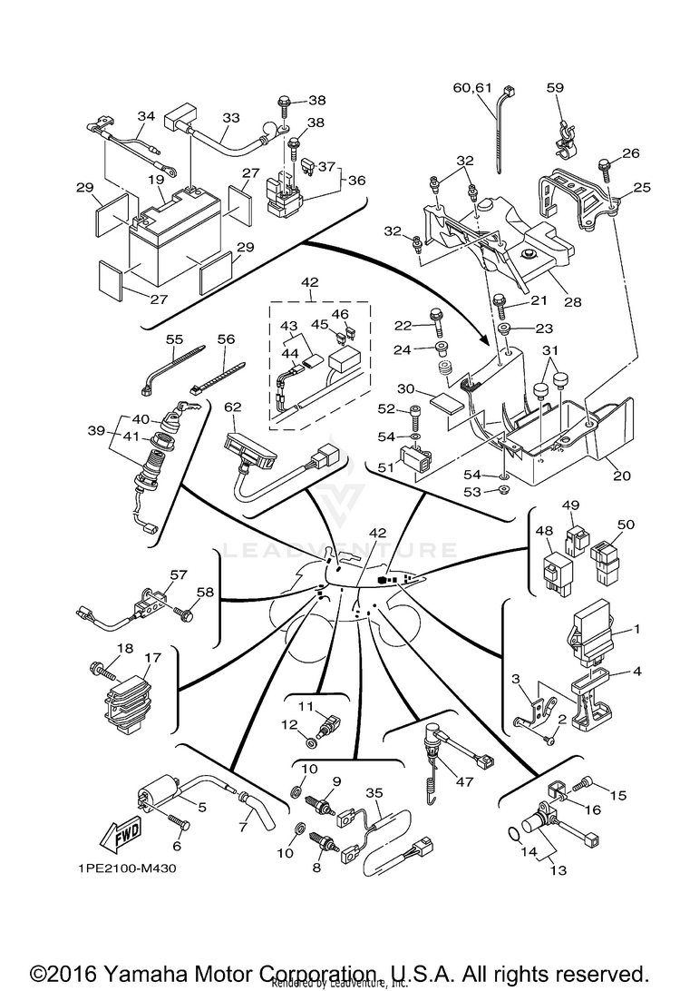 Electrical 1 RAPTOR 700 - YFM700REL - 2014 Schematic
