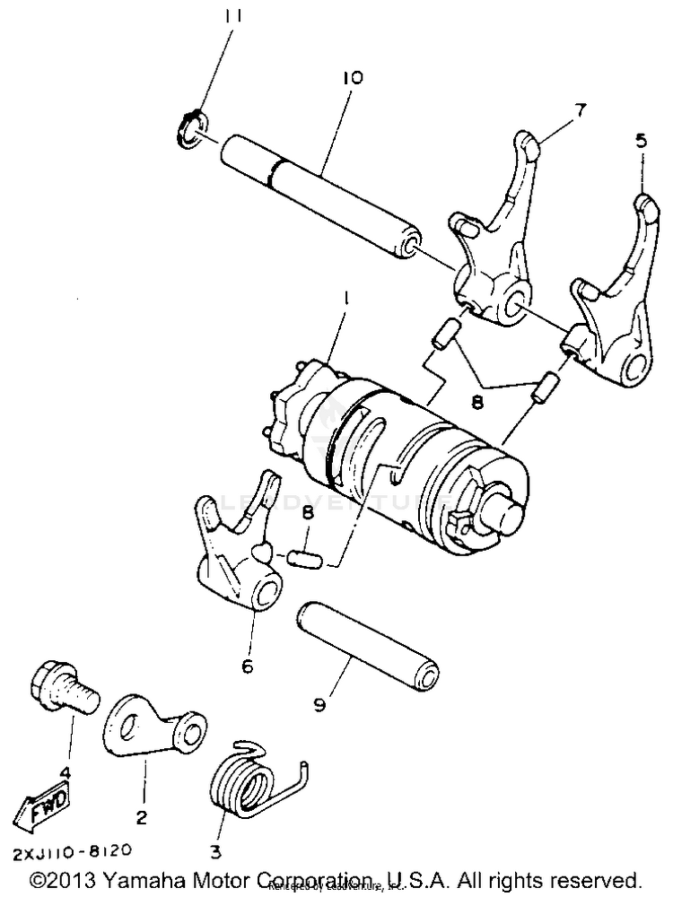Shift Cam Fork BLASTER - YFS200E_MN - 1993 Schematic