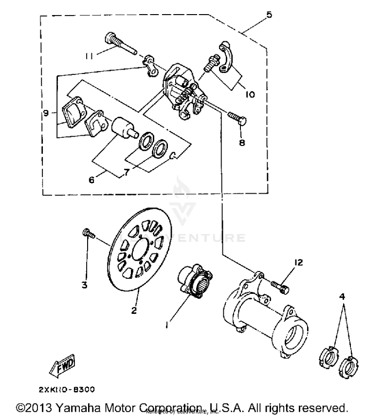 Rear Brake Caliper Schematic