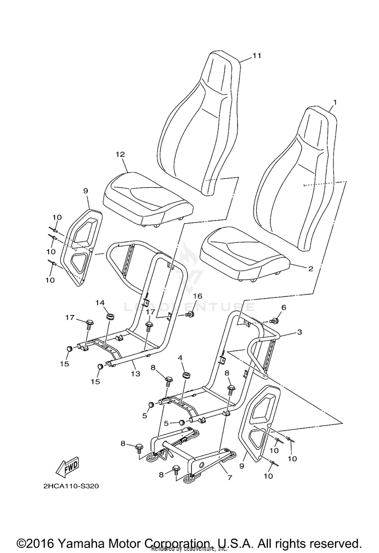 Seat YXZ1000R EPS - YXZ10YMXHO - 2017 Schematic