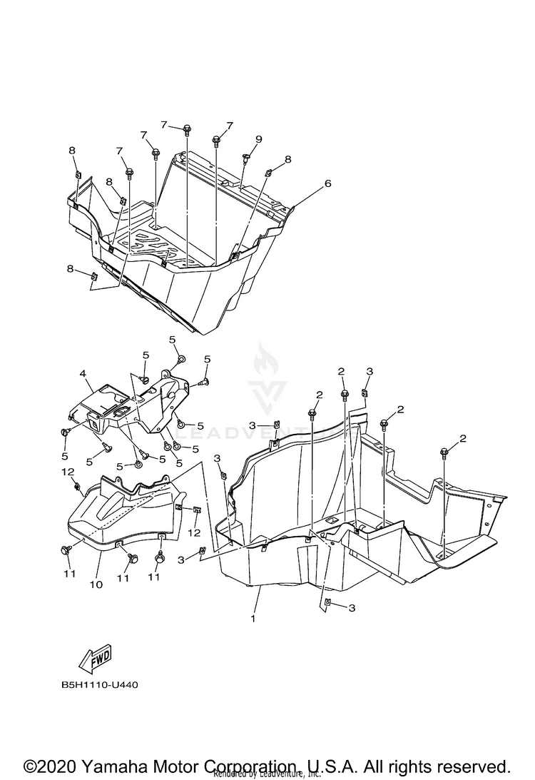 Stand Footrest YXZ1000R SS SE CAL - YXZ10YCCMW - 2021 Schematic