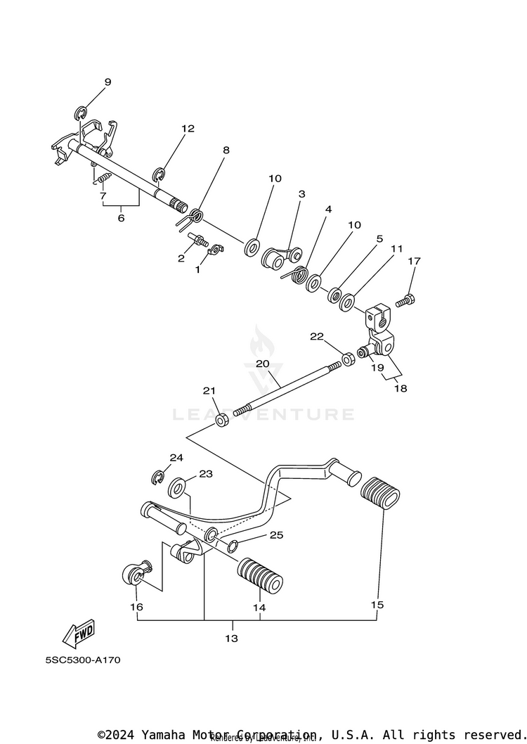 Shift Shaft V STAR 650 SILVERADO - XVS65ATYCB - 2009 Schematic