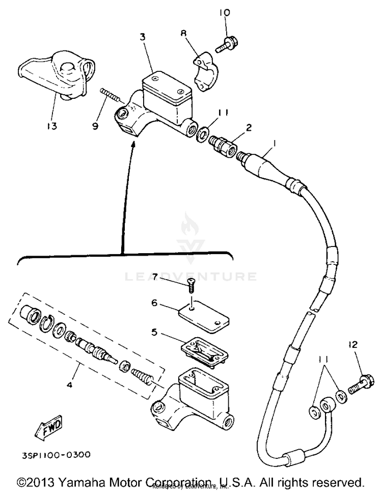 Front Master Cylinder Schematic