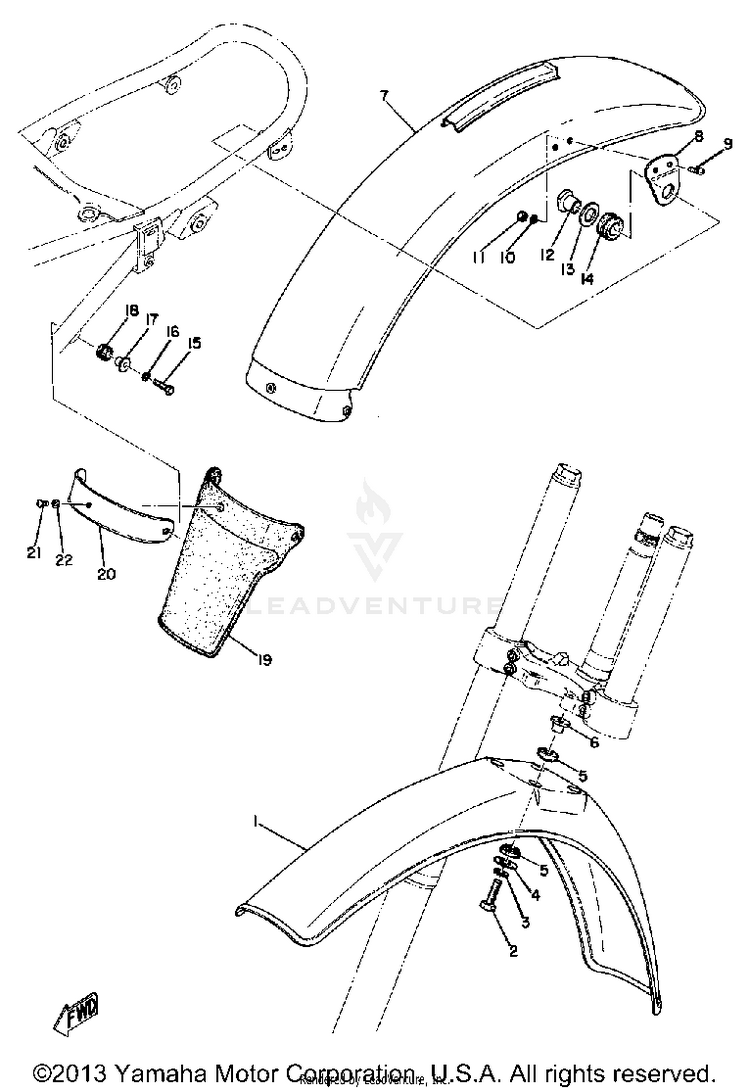 Front Fender - Rear Fender Schematic