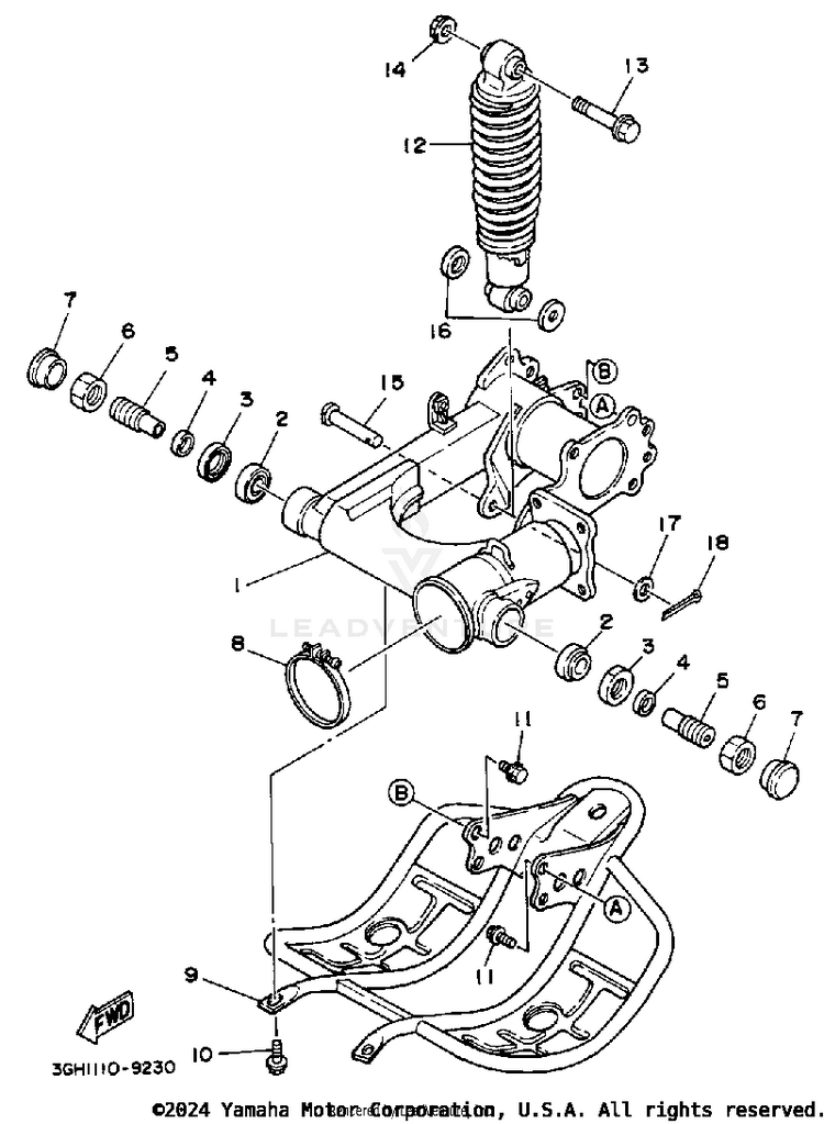 Swing Arm - Rear Shocks Schematic