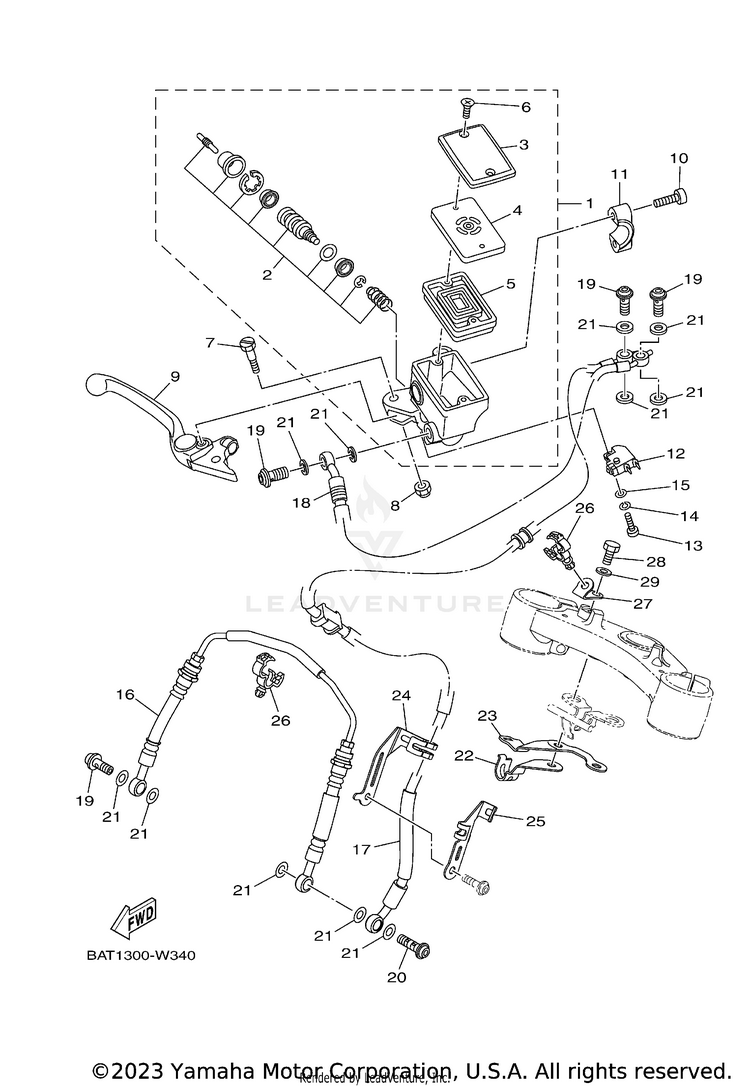 Front Master Cylinder MT07 - MT07PCB - 2023 Schematic