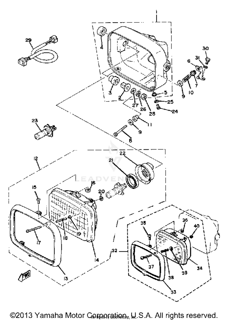 Headlight XS1100G - 1980 Schematic
