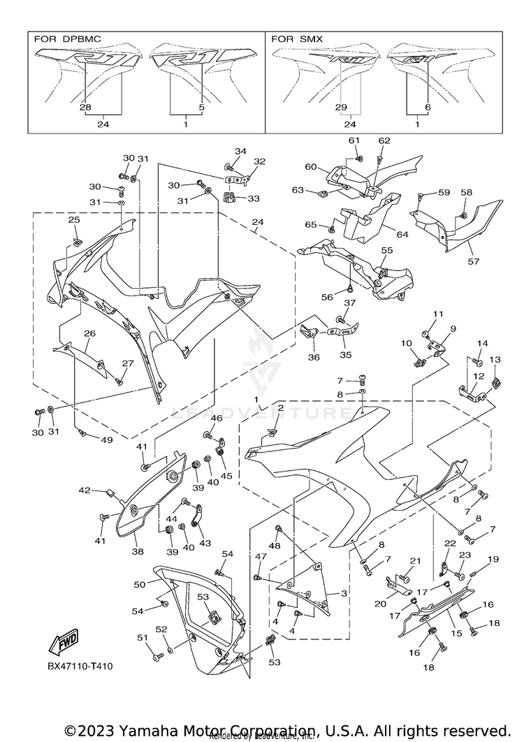 Cowling 2 YZFR1 - YZFR1JCB - 2018 Schematic
