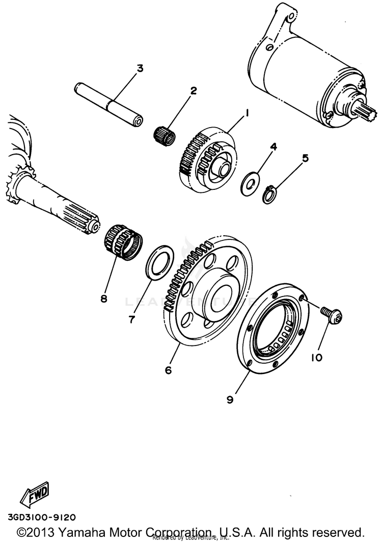 Starter Clutch BIG BEAR 4WD (ME & NH Only) - YFM350FWF_MNH - 1994 Schematic