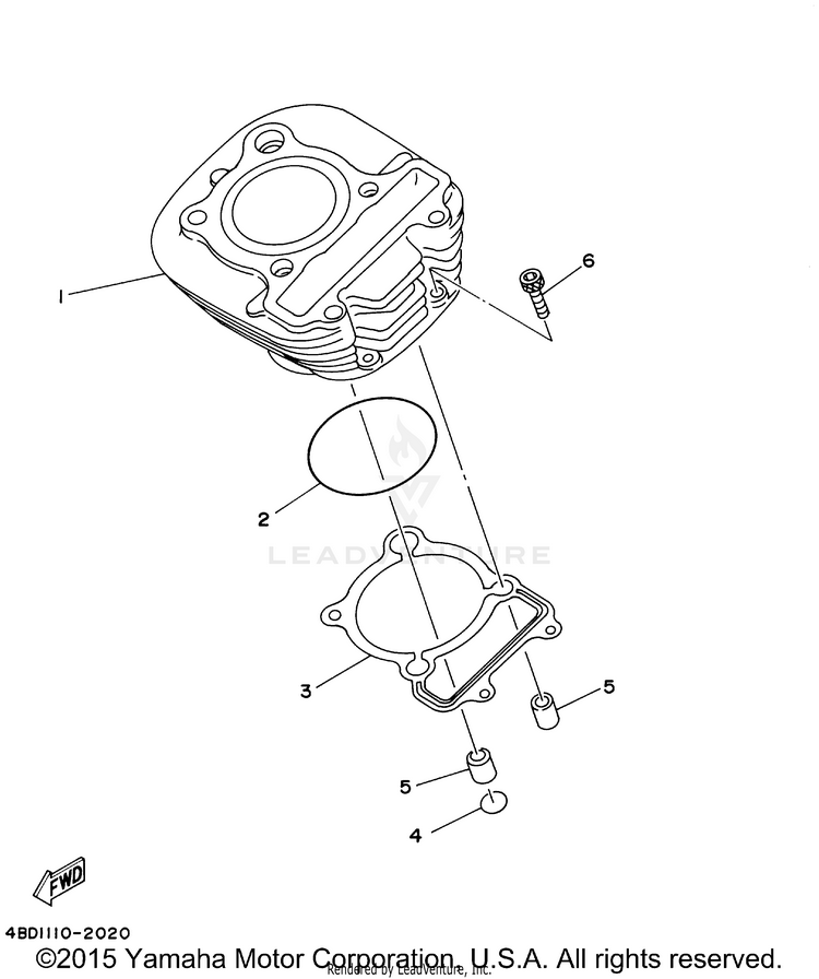 Cylinder BEAR TRACKER 2WD_REALTREE - YFM250XHP - 2002 Schematic