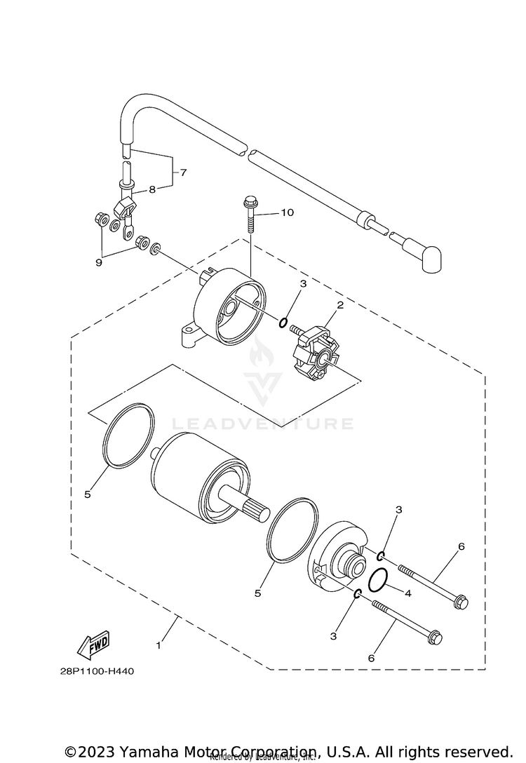 Starting Motor 700 FI  EPS 4WD SPECIAL EDITION - YFM7FGPSEZ - 2010 Schematic