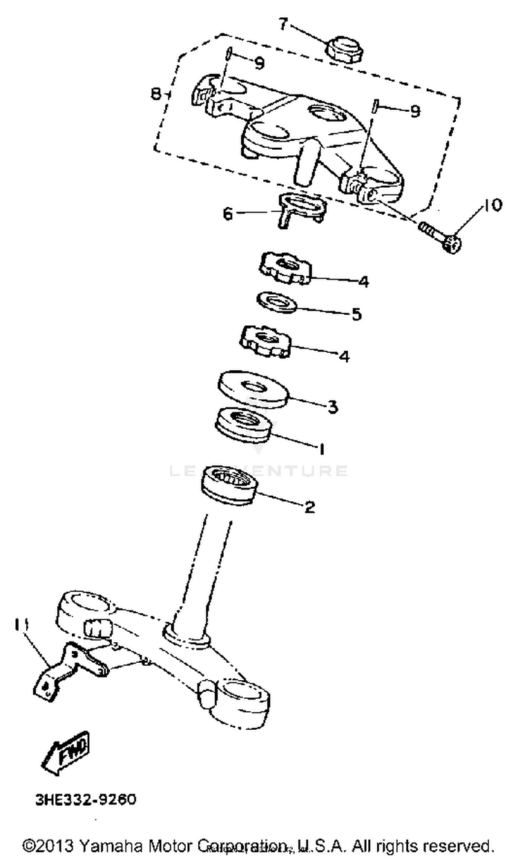 Steering FZR600AC - 1990 Schematic